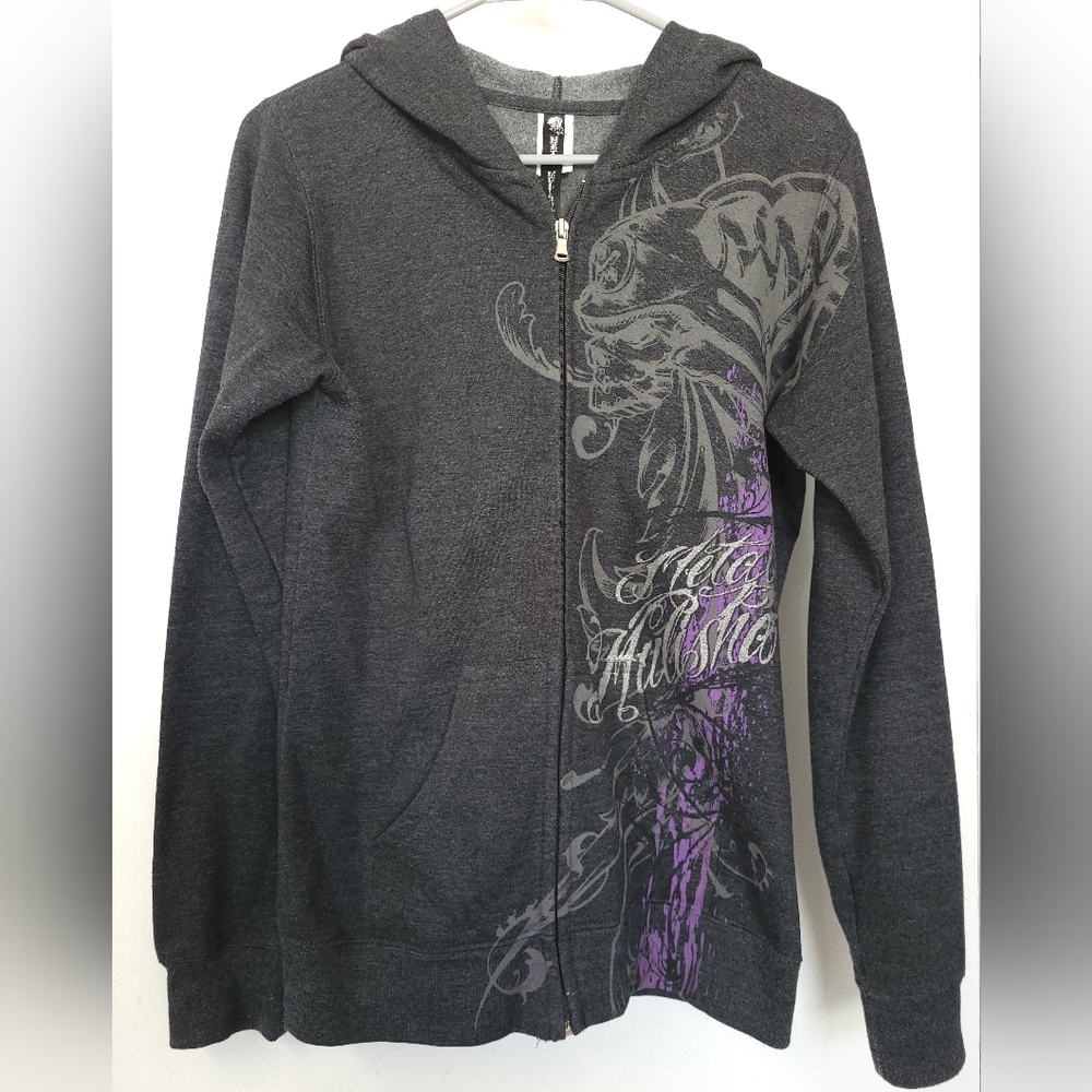 Grey Metal Mulisha Zip Hoodie